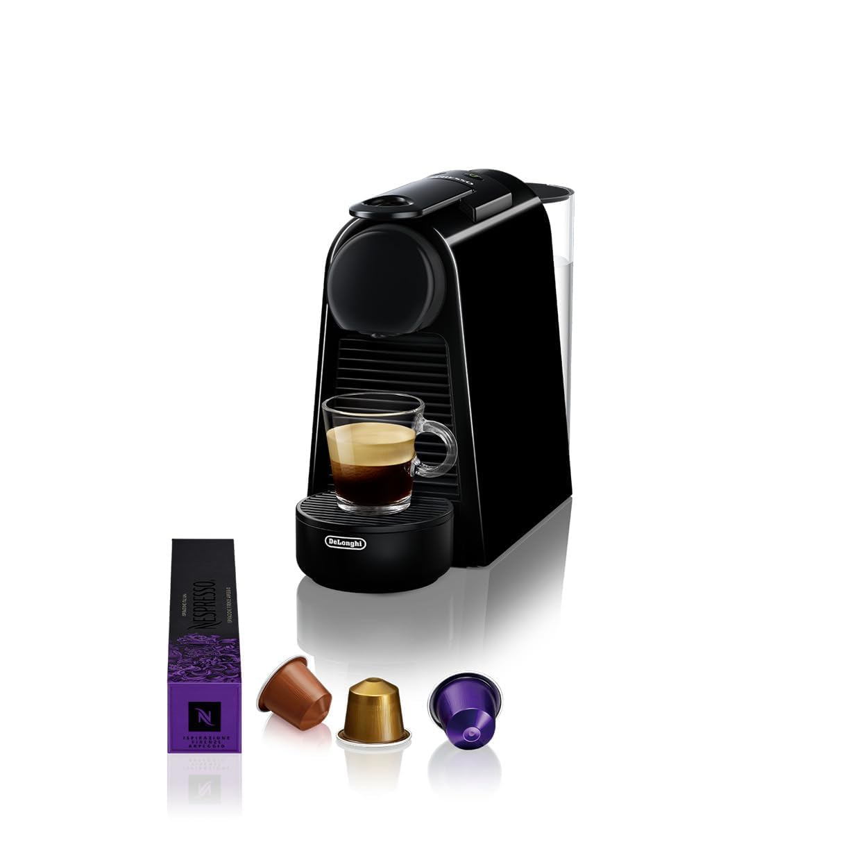 Elvato Essenza Mini Noir EN85.B – Machine à Café 19 Bars, Espresso & Lungo, Kit de Bienvenue Inclus