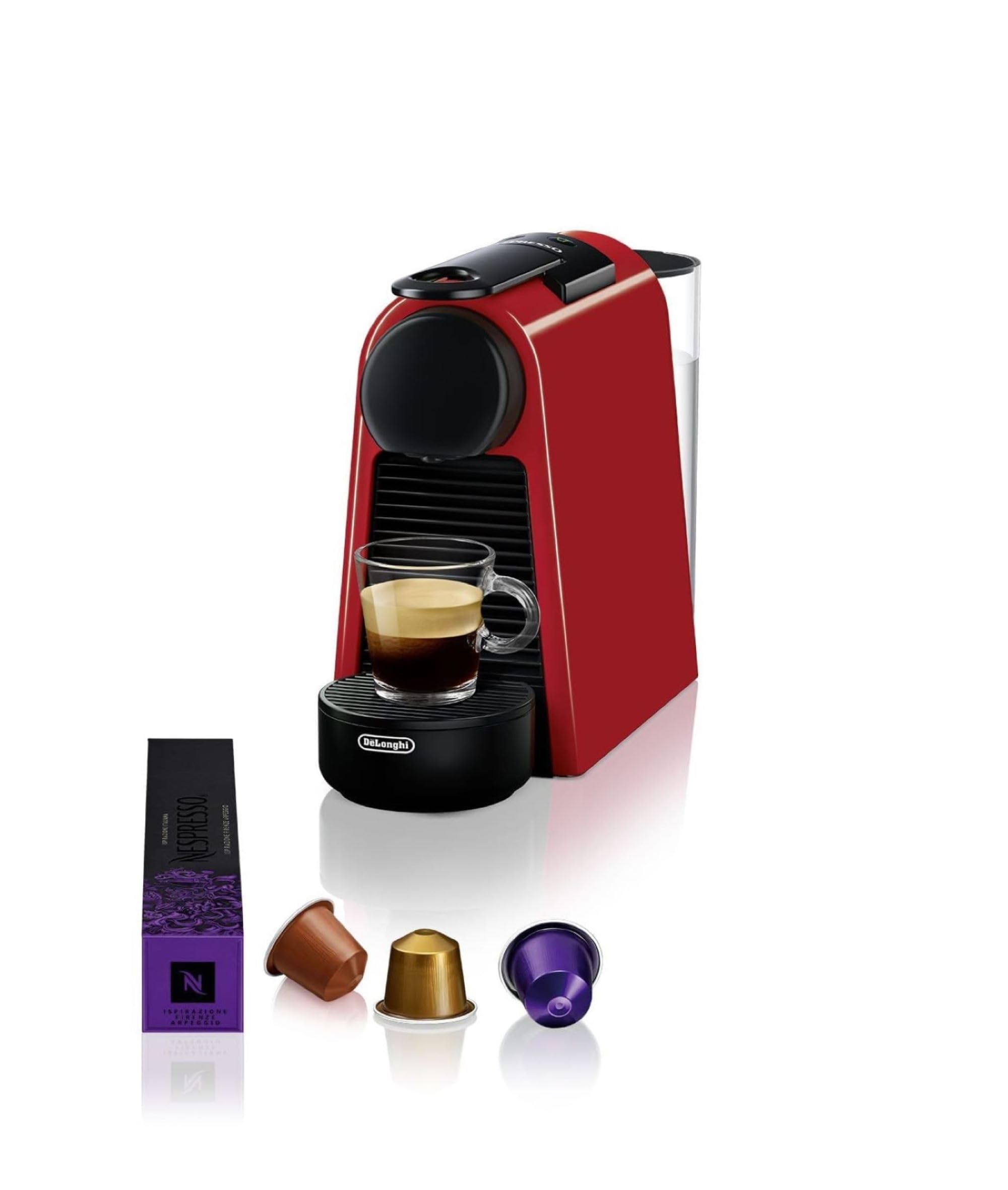 Elvato Essenza Mini Rouge Rubis EN85.R – Machine à Café 19 Bars, Kit de Bienvenue Inclus