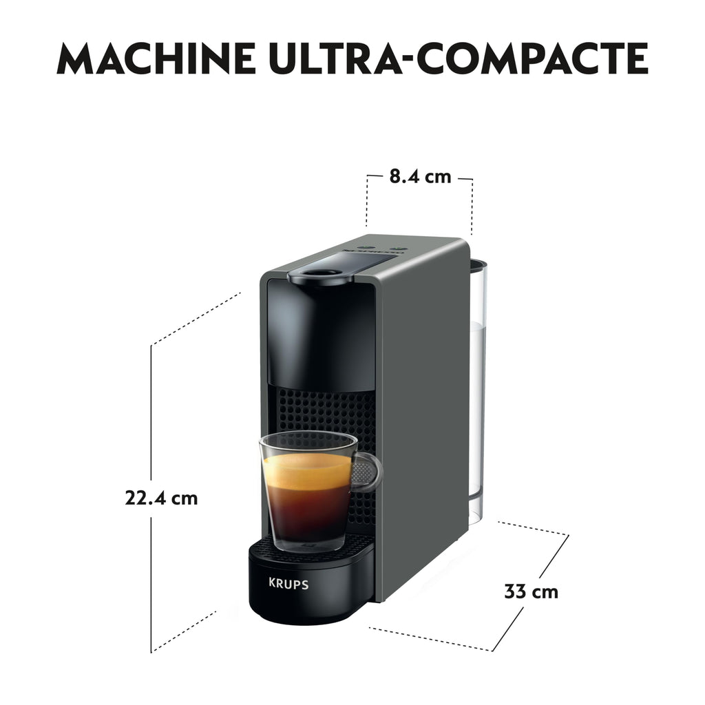 Elvato Essenza Mini Gris Intense YY2911FD – Machine à Café 19 Bars, Kit de Bienvenue Inclus