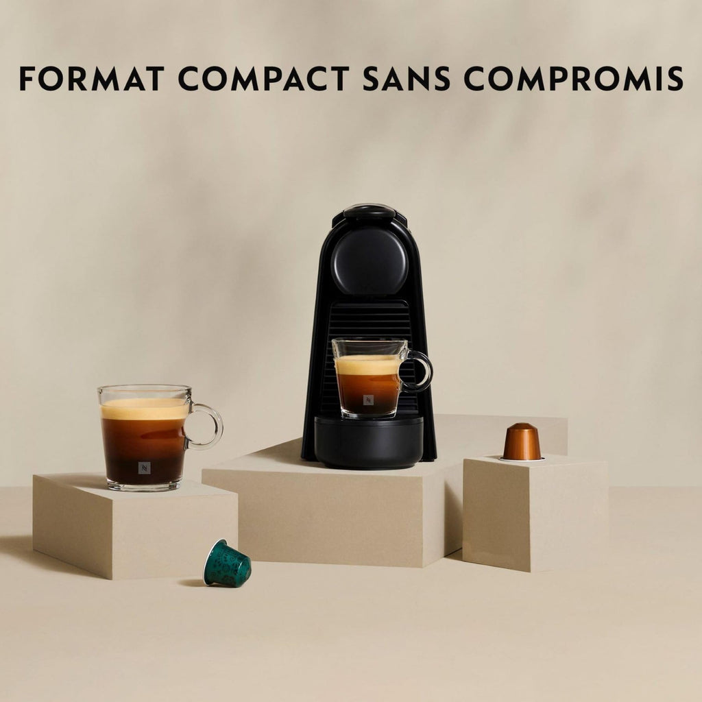 Elvato Essenza Mini Noir EN85.B – Machine à Café 19 Bars, Espresso & Lungo, Kit de Bienvenue Inclus