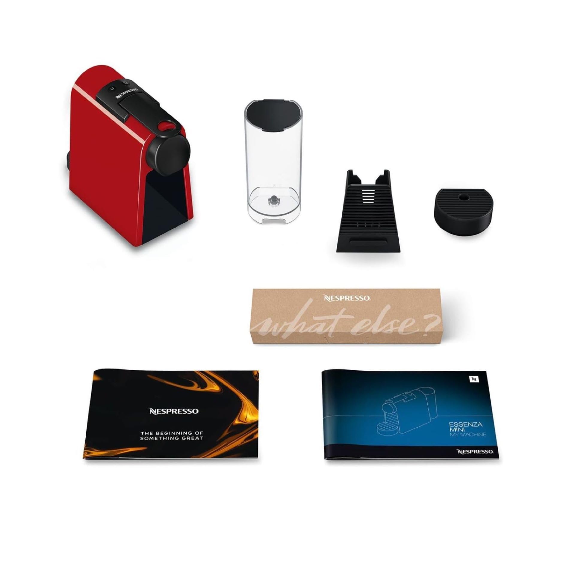 Elvato Essenza Mini Rouge Rubis EN85.R – Machine à Café 19 Bars, Kit de Bienvenue Inclus