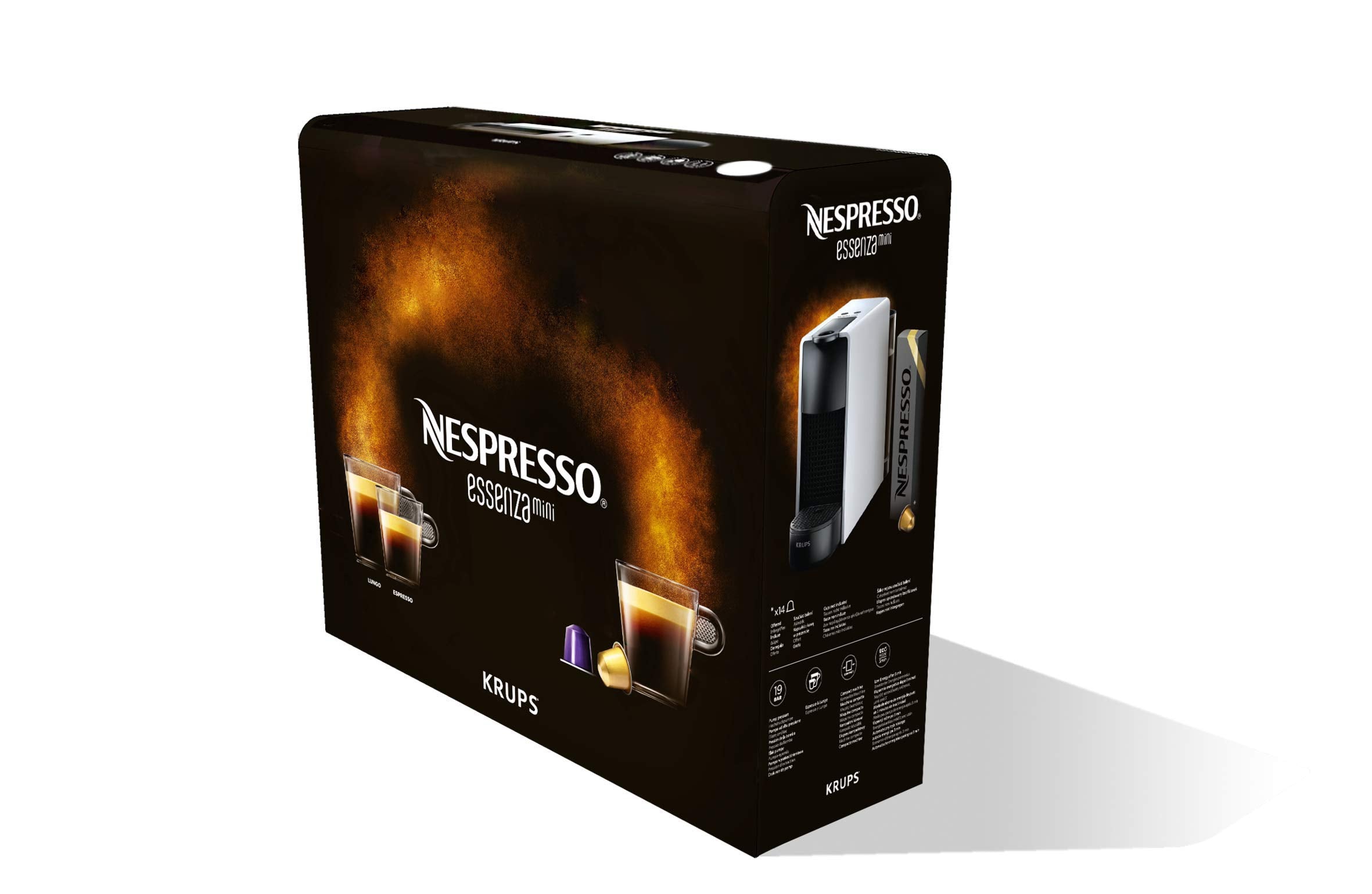 Elvato Essenza Mini XN110BRD – Machine à Café à Capsules 0,6L, 19 Bars, Classe Énergétique A