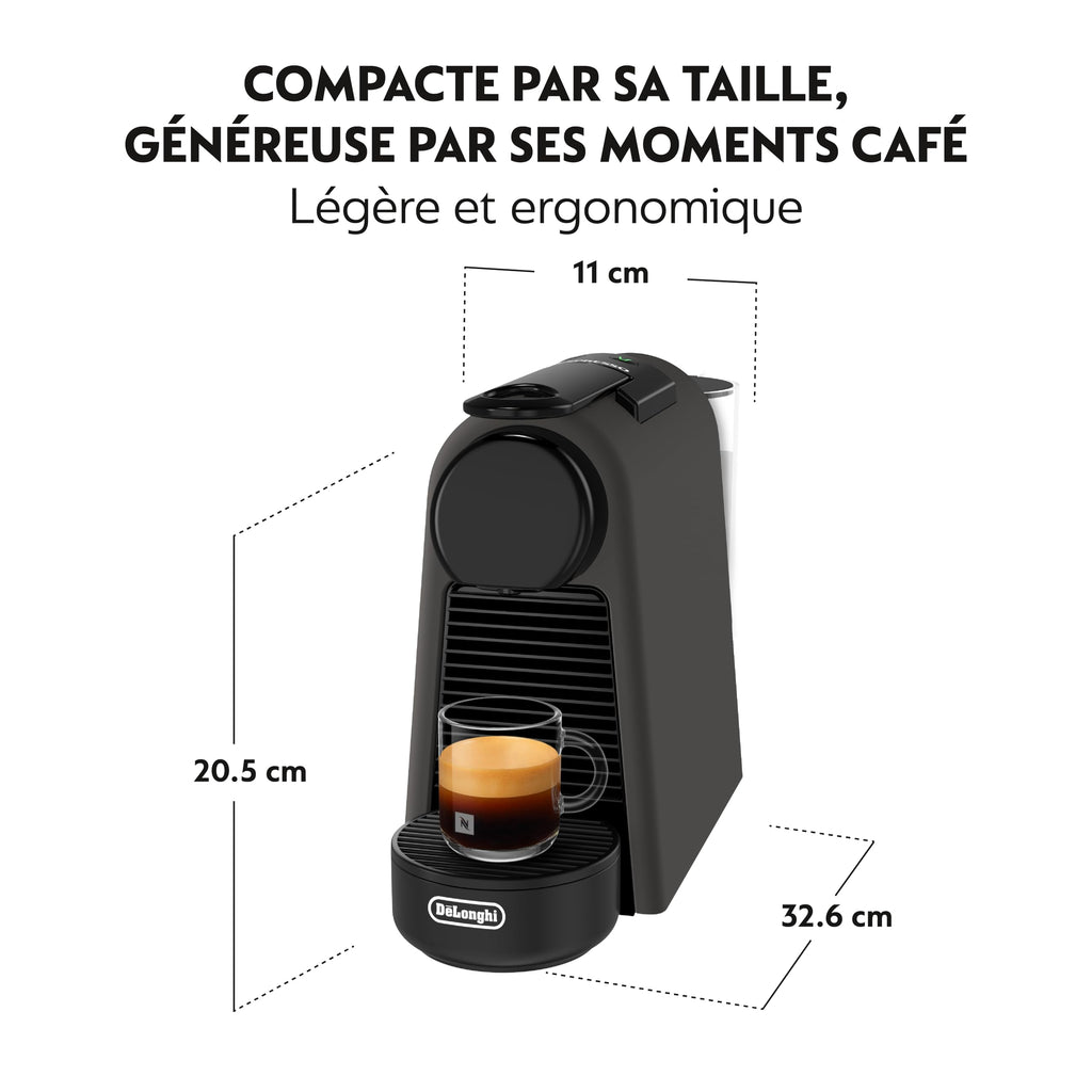 Elvato Essenza Mini Noir Mat EN85.BKMT – Machine à Café à Capsules 19 Bars, Kit de Bienvenue Inclus