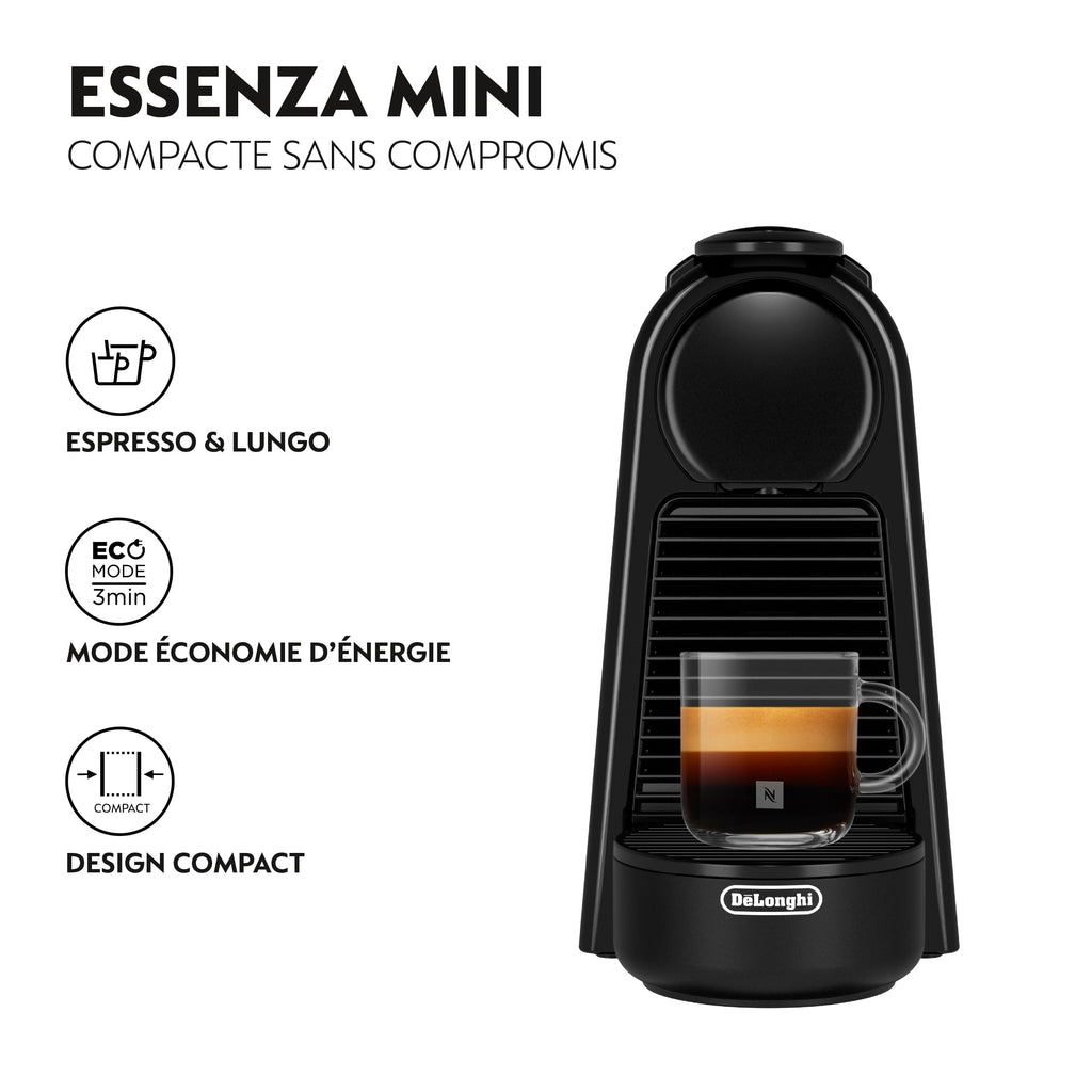 Elvato Essenza Mini Noir Piano EN85.B – Machine à Café 19 Bars, Design Compact