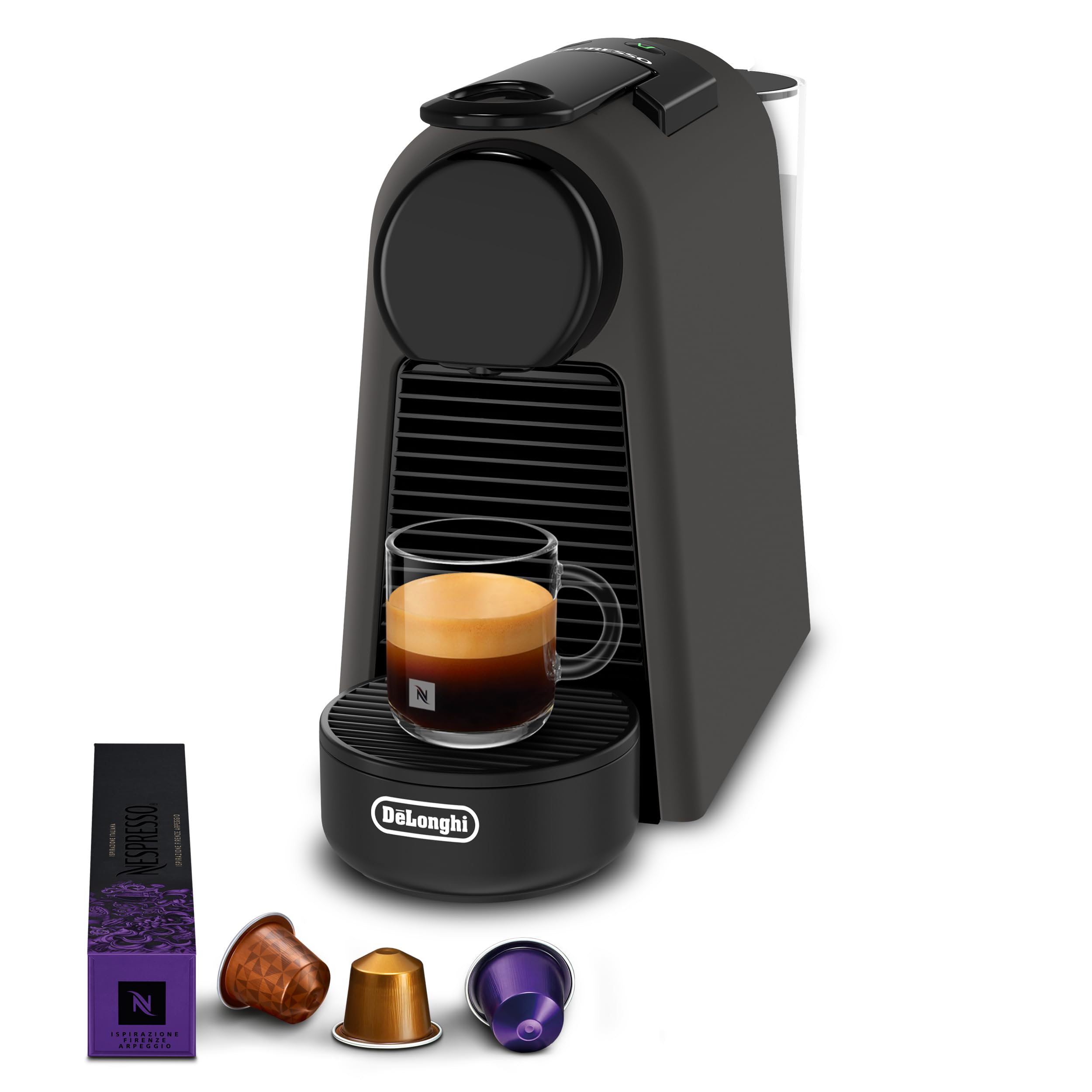 Elvato Essenza Mini Noir Mat EN85.BKMT – Machine à Café à Capsules 19 Bars, Kit de Bienvenue Inclus